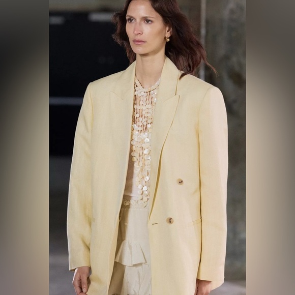 NWT ZARA MINIMAL LINEN BLAZER - Picture 15 of 15